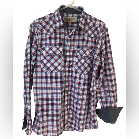 Western Pearl Snap long sleeve shirt by Z.A.C.H.S. Clothing Co large - Picture 1 of 10